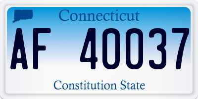 CT license plate AF40037