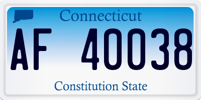 CT license plate AF40038