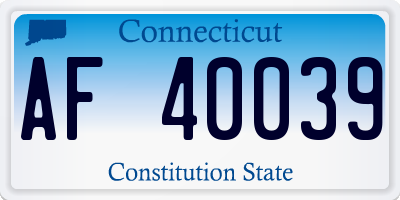 CT license plate AF40039