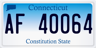 CT license plate AF40064