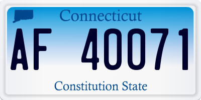 CT license plate AF40071