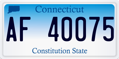 CT license plate AF40075