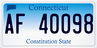 CT license plate AF40098