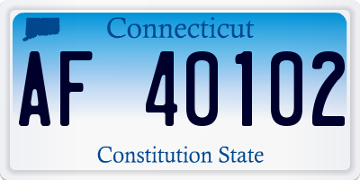 CT license plate AF40102