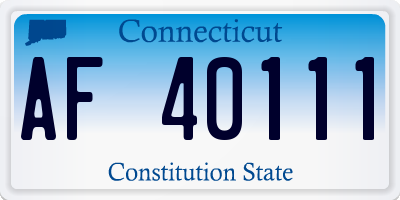 CT license plate AF40111