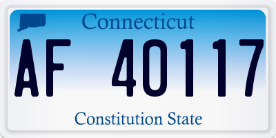 CT license plate AF40117