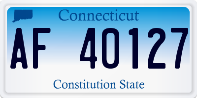 CT license plate AF40127