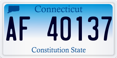 CT license plate AF40137
