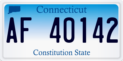 CT license plate AF40142