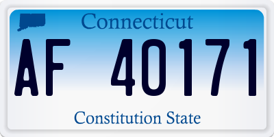 CT license plate AF40171