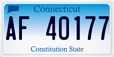 CT license plate AF40177