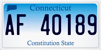 CT license plate AF40189