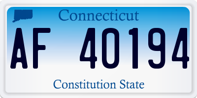 CT license plate AF40194