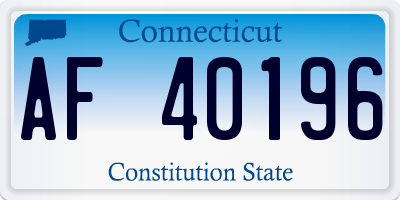 CT license plate AF40196