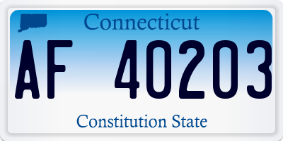 CT license plate AF40203