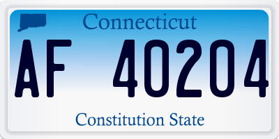 CT license plate AF40204