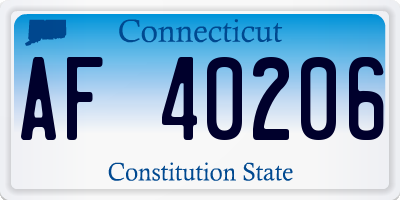 CT license plate AF40206