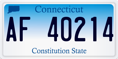 CT license plate AF40214