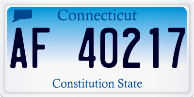 CT license plate AF40217
