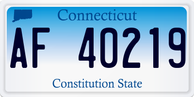 CT license plate AF40219