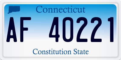 CT license plate AF40221