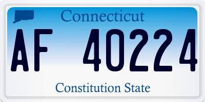 CT license plate AF40224