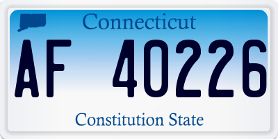 CT license plate AF40226