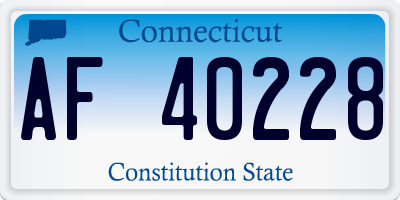 CT license plate AF40228