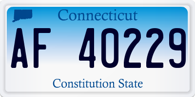 CT license plate AF40229