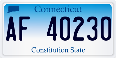 CT license plate AF40230