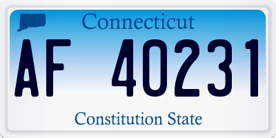 CT license plate AF40231