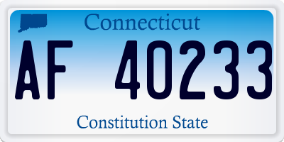 CT license plate AF40233