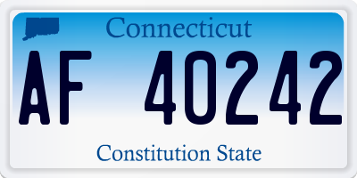 CT license plate AF40242