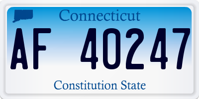 CT license plate AF40247