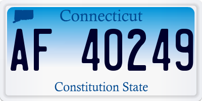 CT license plate AF40249