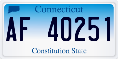CT license plate AF40251