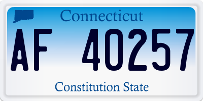 CT license plate AF40257