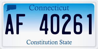 CT license plate AF40261