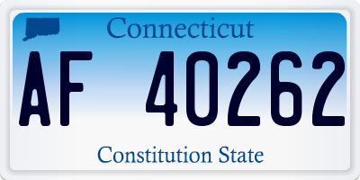 CT license plate AF40262