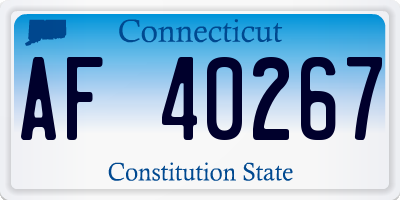 CT license plate AF40267