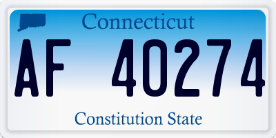 CT license plate AF40274