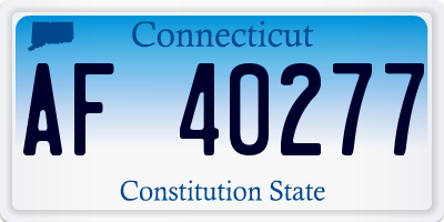 CT license plate AF40277