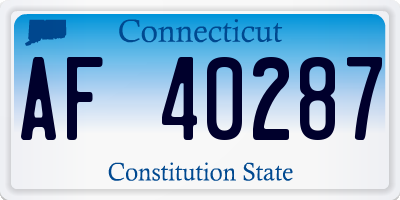 CT license plate AF40287
