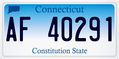 CT license plate AF40291