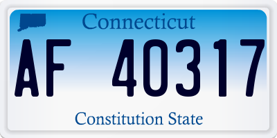 CT license plate AF40317