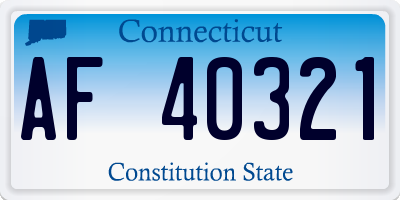 CT license plate AF40321