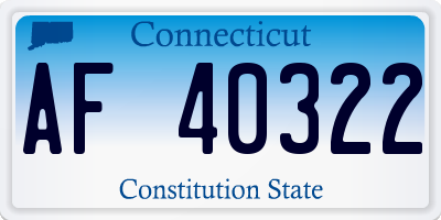 CT license plate AF40322