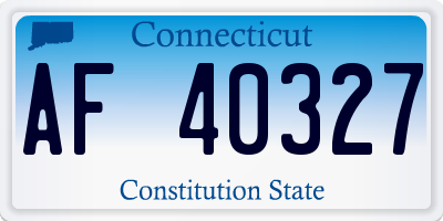 CT license plate AF40327