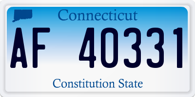 CT license plate AF40331