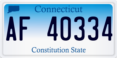 CT license plate AF40334